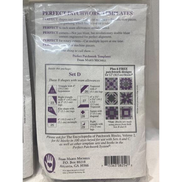 Marti Michell Perfect Patchwork Templates Feathered Star Set B and D - Picture 5 of 5